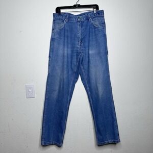 Y2K Vintage Liberty Carpenter Bib Overalls Cargo Jeans Blue Mens Sz READ